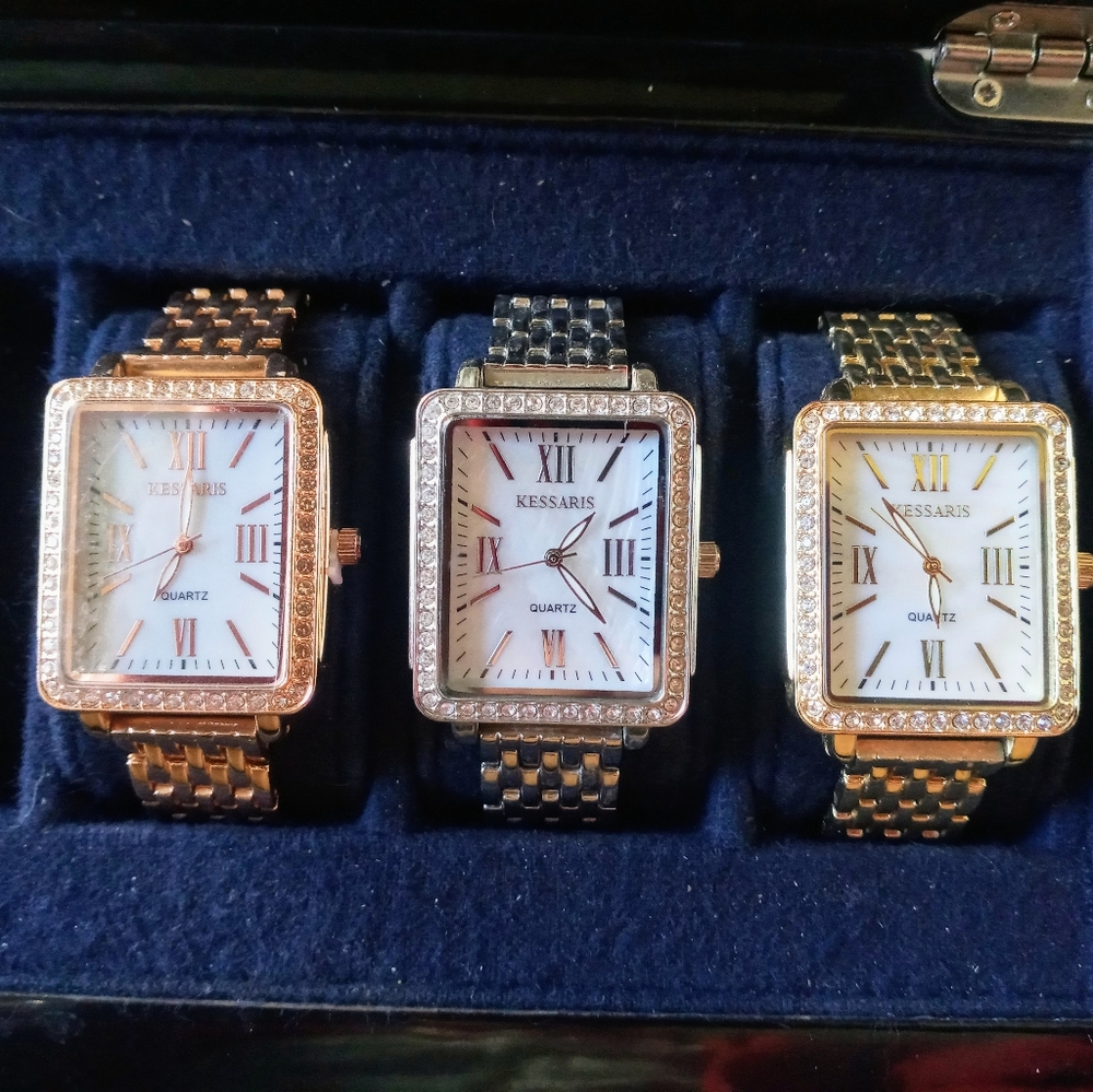 *LIKE NEW* WOMEN'S BOLD LINK SQUARE FACED FASHION WATCHES - SET OF 3 $30